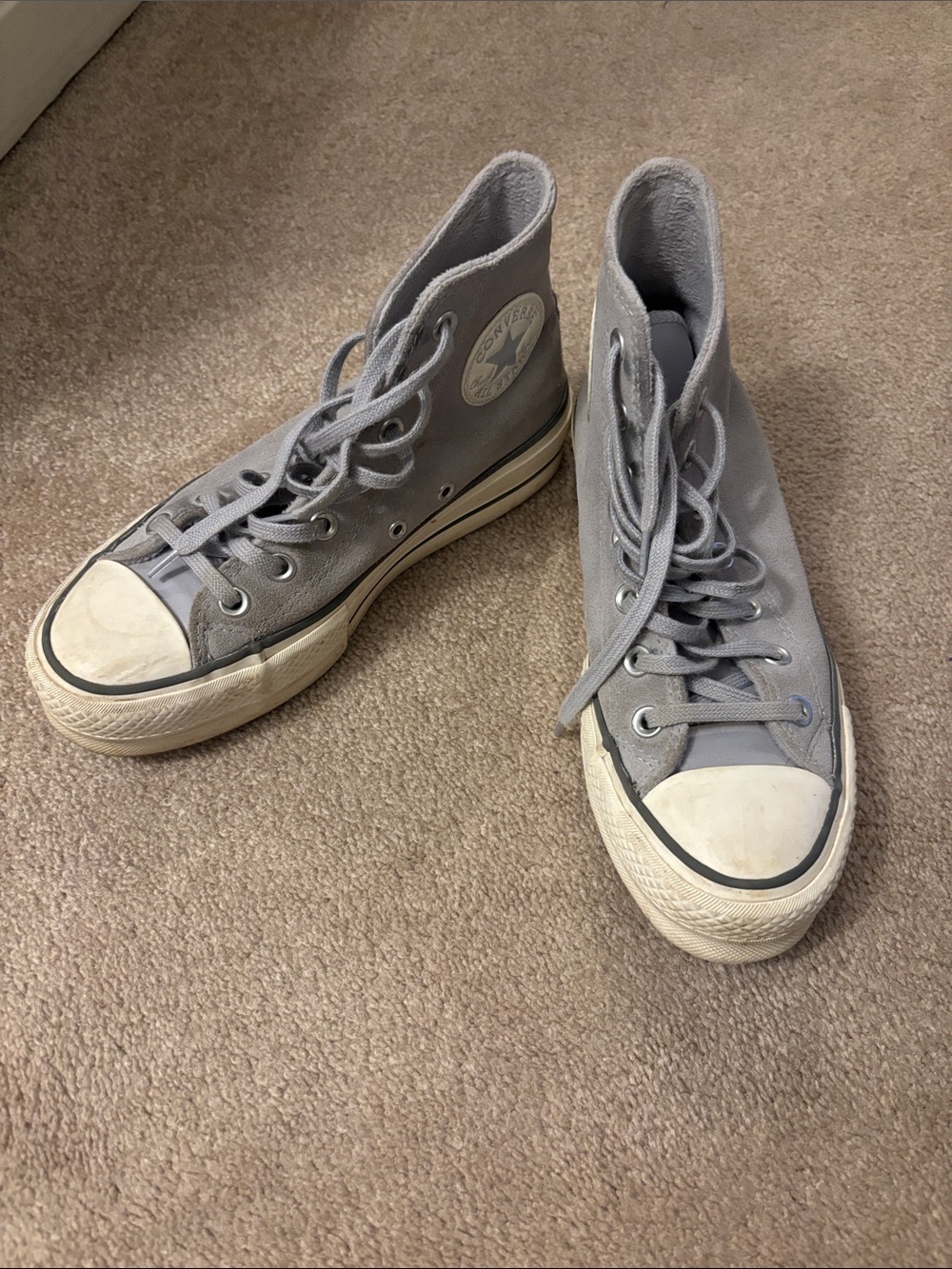 Converse High Top Sneakers in Light Gray